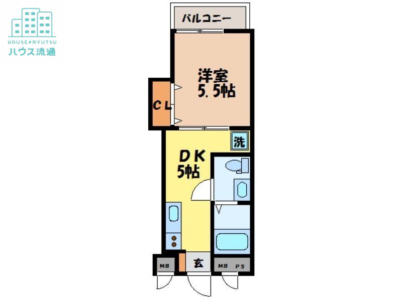アミティの森(1DK/2階)の間取り写真