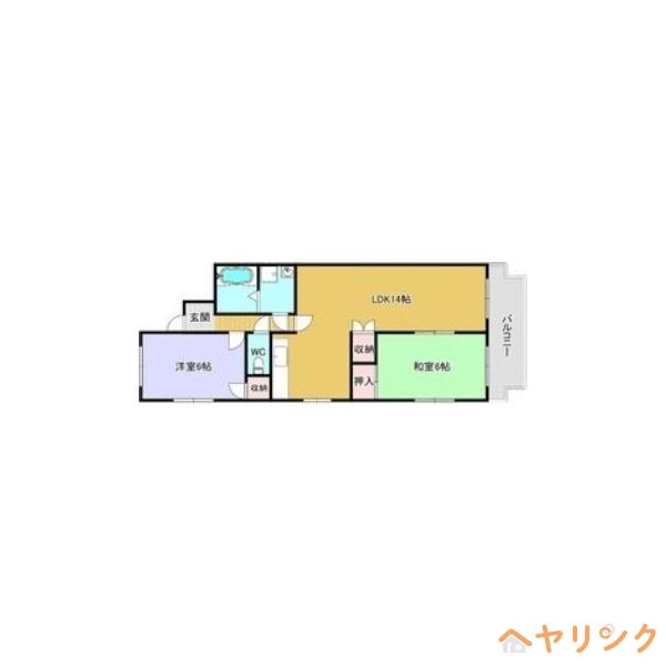 アベニュー大森(2LDK/4階)の間取り写真