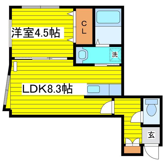 オリヴェイラ(1LDK/2階)の間取り写真
