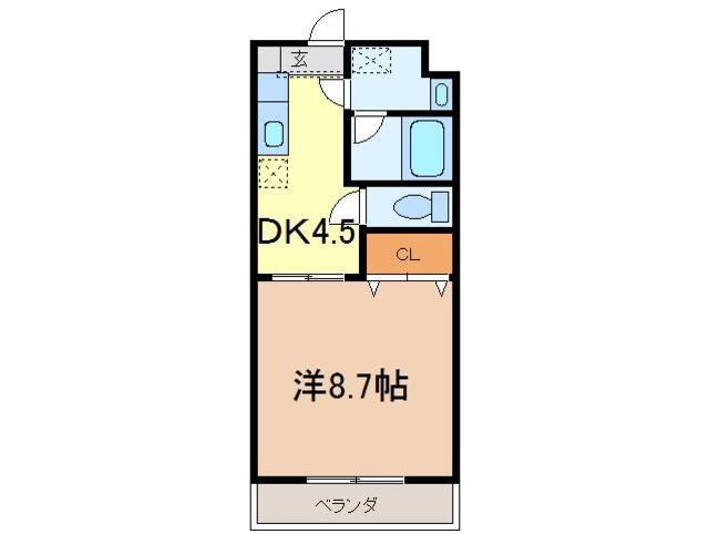 BY THE SEA 21(1DK/2階)の間取り写真
