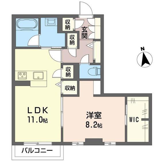 シンシアコート B(1LDK/2階)の間取り写真