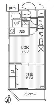 ALIVIS志村三丁目(1LDK/1階)の間取り写真
