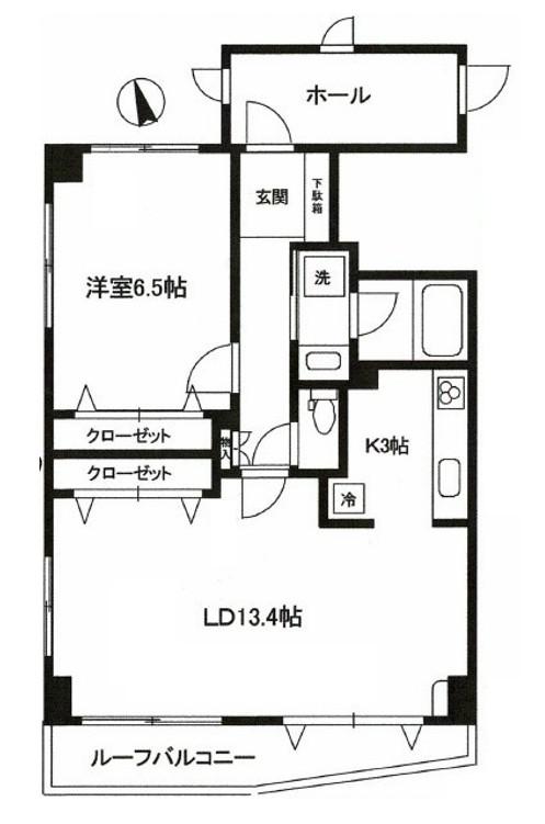 パテラ百合ヶ丘グランアジール(1LDK/5階)の間取り写真
