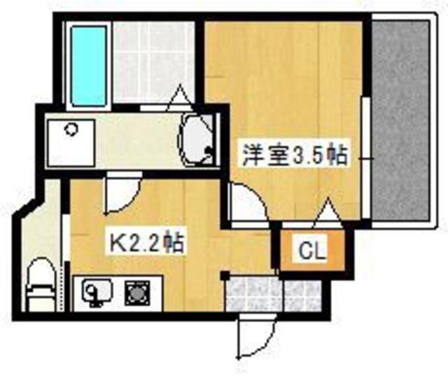THE ROPPONMATSU(1K/3階)の間取り写真
