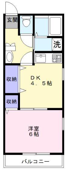 メゾンエート(1DK/1階)の間取り写真