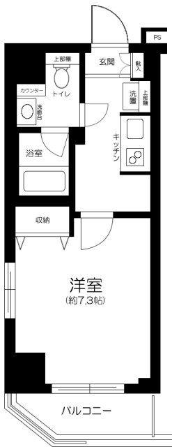 RISINGPLACE押上三番館(1K/2階)の間取り写真