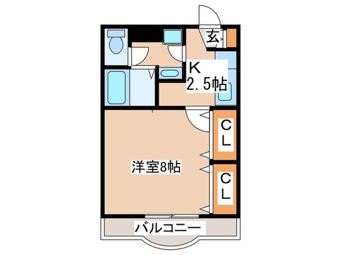 アーバン相生(1K/1階)の間取り写真