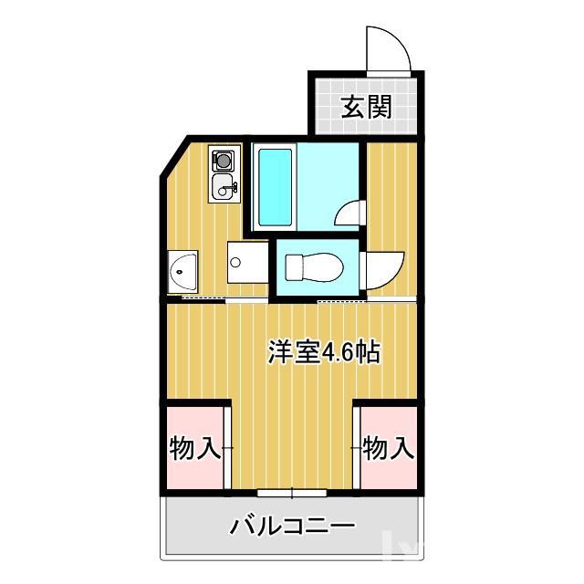 ルミナス岸部(ワンルーム/2階)の間取り写真