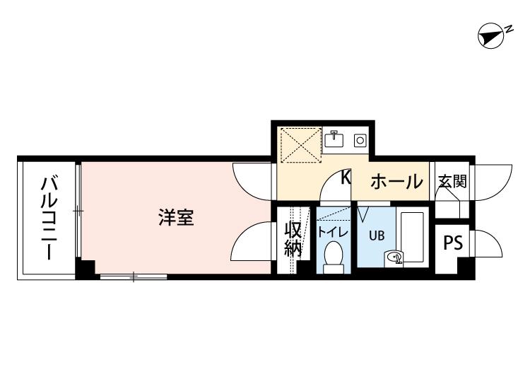 ホワイトヒルズ(1K/2階)の間取り写真