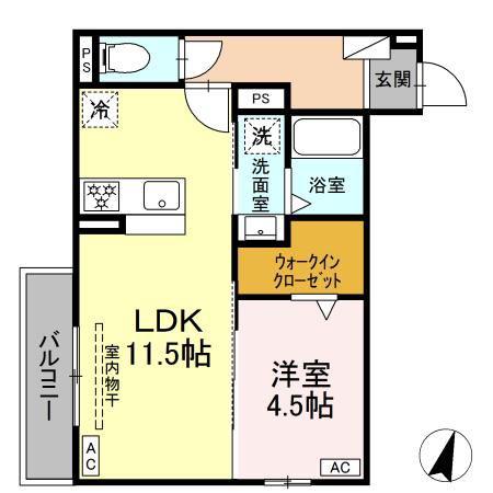 プルミエール今之浦(1LDK/2階)の間取り写真