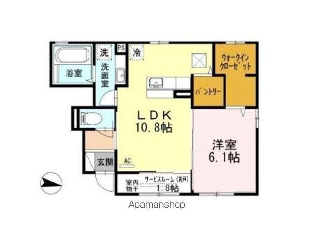 HAPPY FOREST A棟(1LDK/1階)の間取り写真