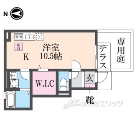プロスパー(ワンルーム/1階)の間取り写真