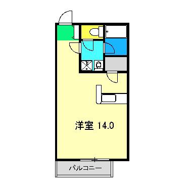 Sマンション(ワンルーム/1階)の間取り写真