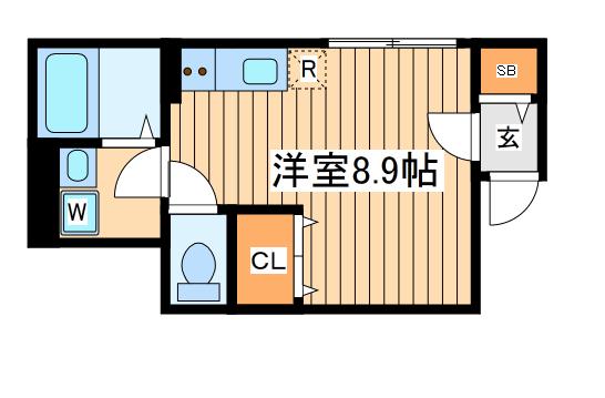 ファーロ(ワンルーム/1階)の間取り写真