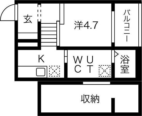 LENDROIT APAISANT (1K/2階)の間取り写真