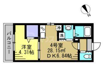 AJOUR新松戸02(1DK/3階)の間取り写真
