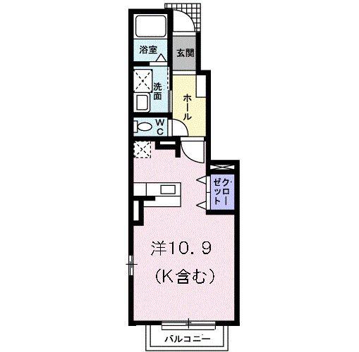 スペラーレ(ワンルーム/1階)の間取り写真