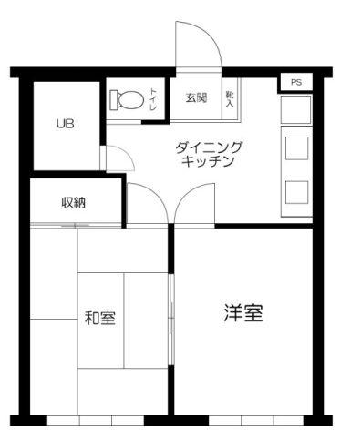 セントメアリー八幡山II(2DK/1階)の間取り写真