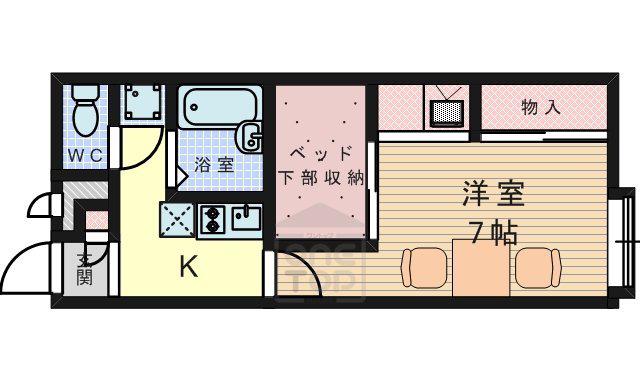 ピア高槻(1K/2階)の間取り写真