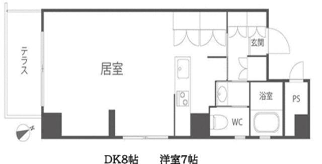 レジデンスANDO(1DK/5階)の間取り写真