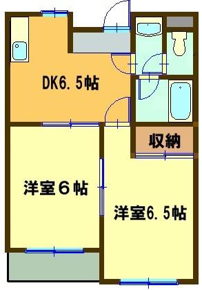 桜マンション(2DK/1階)の間取り写真