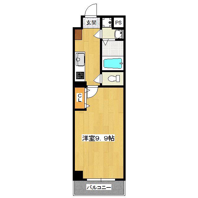 PAESE御池(1K/6階)の間取り写真