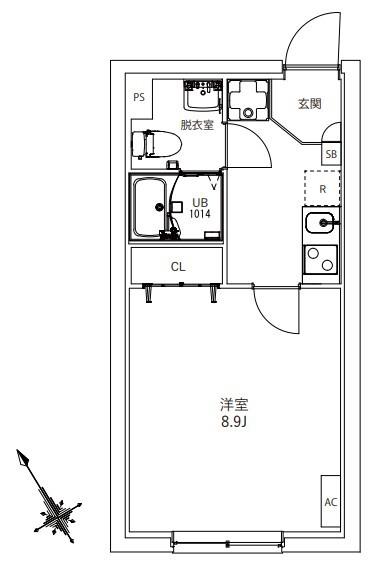 フラシア東武練馬(1K/B1階)の間取り写真