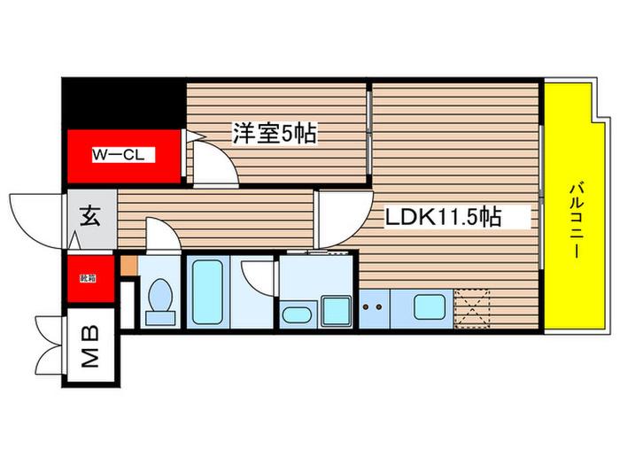 IZUMI OHRINKAN(1LDK/6階)の間取り写真