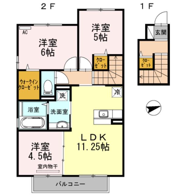 ＪＲ和歌山線 岩出駅 徒歩11分 2階建 築13年(3LDK/2階)の間取り写真