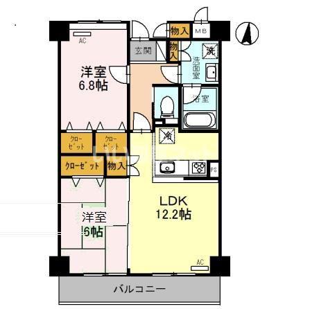 イースト VILLAGE 2001(2LDK/3階)の間取り写真