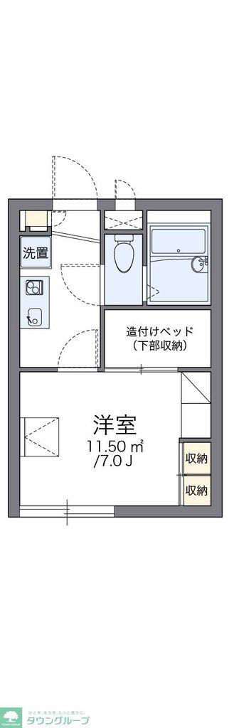 レオパレスハナブサ(1K/2階)の間取り写真