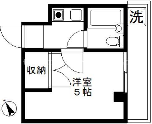 ファミール洗足(1K/3階)の間取り写真