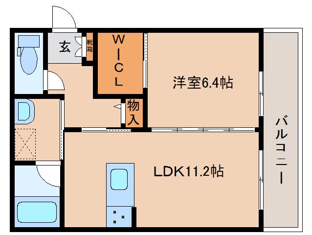 シャーメゾンルーナ(1LDK/2階)の間取り写真