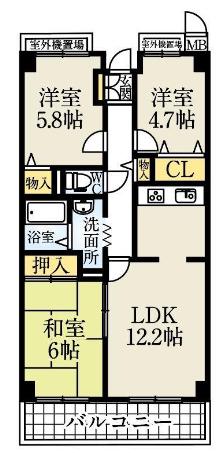 シティ南落合(3LDK/2階)の間取り写真