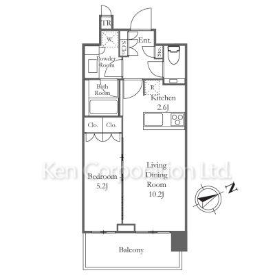 JIYUGAOKA MUSE SQUARE THE RESIDENCE(1LDK/14階)の間取り写真
