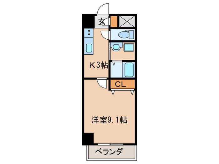 SSマンション(1K/2階)の間取り写真