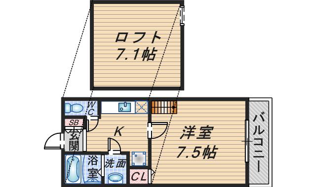 ALPHA STAGE APM(1K/1階)の間取り写真