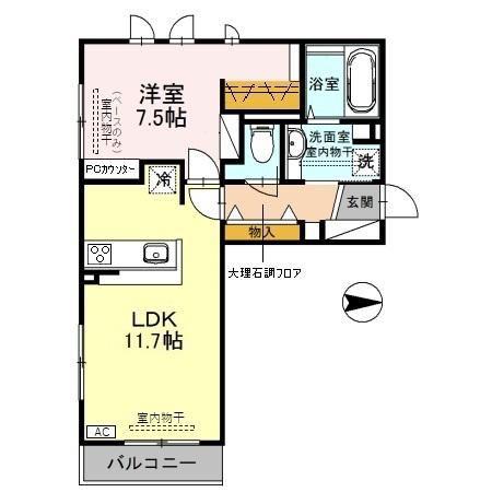 STELLANOVEステラノーヴェ(1LDK/3階)の間取り写真