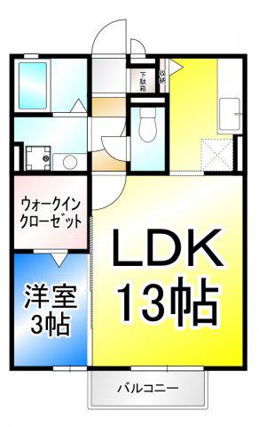 プリマヴェーラ(1LDK/2階)の間取り写真
