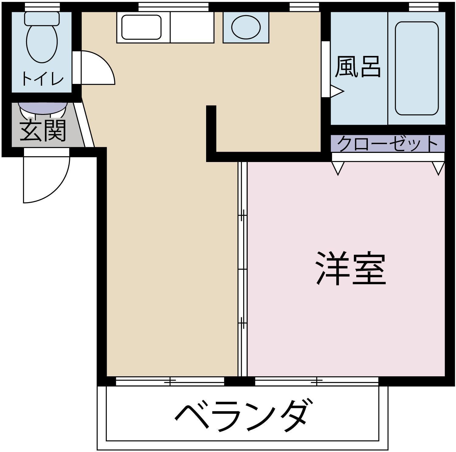 ベルメゾン(1LDK/2階)の間取り写真