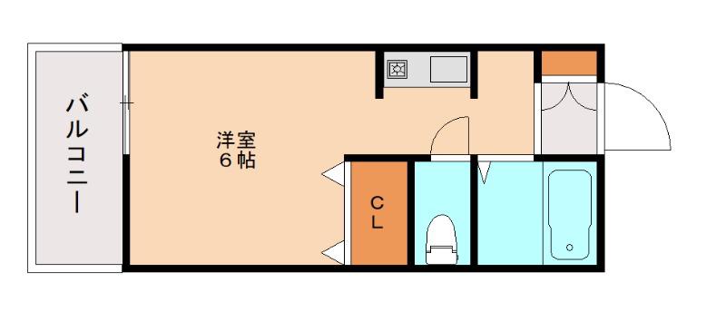 セジュール御幸橋(ワンルーム/1階)の間取り写真