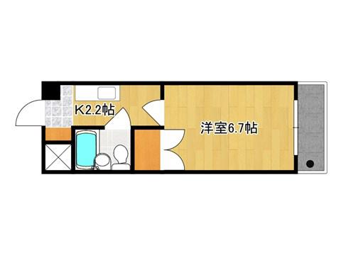 グランパスノムラ(1K/1階)の間取り写真