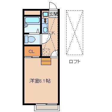 レオパレスグルワール(1K/2階)の間取り写真