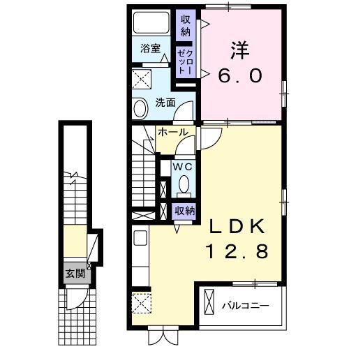 パトロネージュ(1LDK/2階)の間取り写真