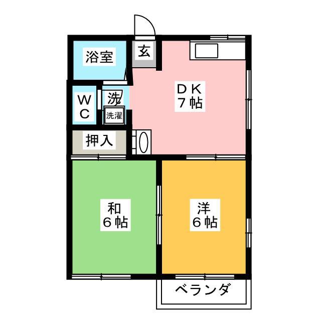 タウニィ松見台(2DK/2階)の間取り写真