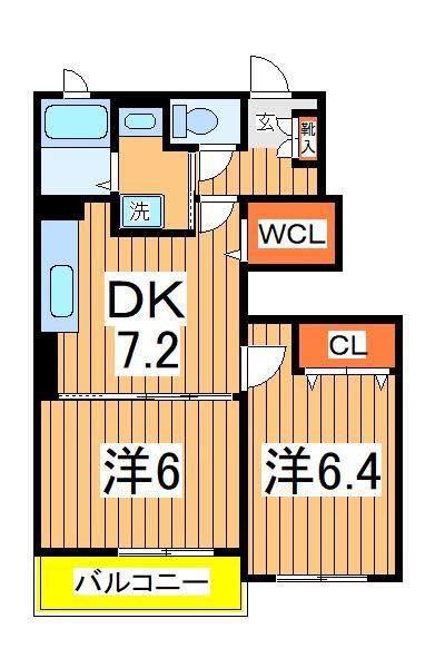ドルフィン1(1LDK/1階)の間取り写真
