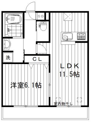 D STAGE 荻窪(1LDK/2階)の間取り写真