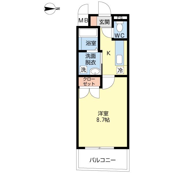 エクセレント一葉(1K/1階)の間取り写真