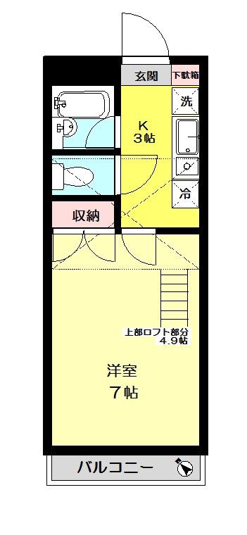 アーバンハウス(1K/1階)の間取り写真
