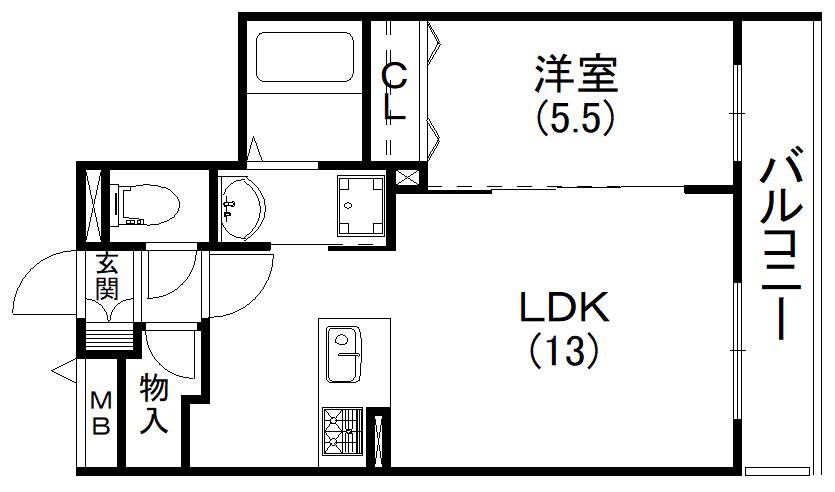 アンスリウム(1LDK/4階)の間取り写真